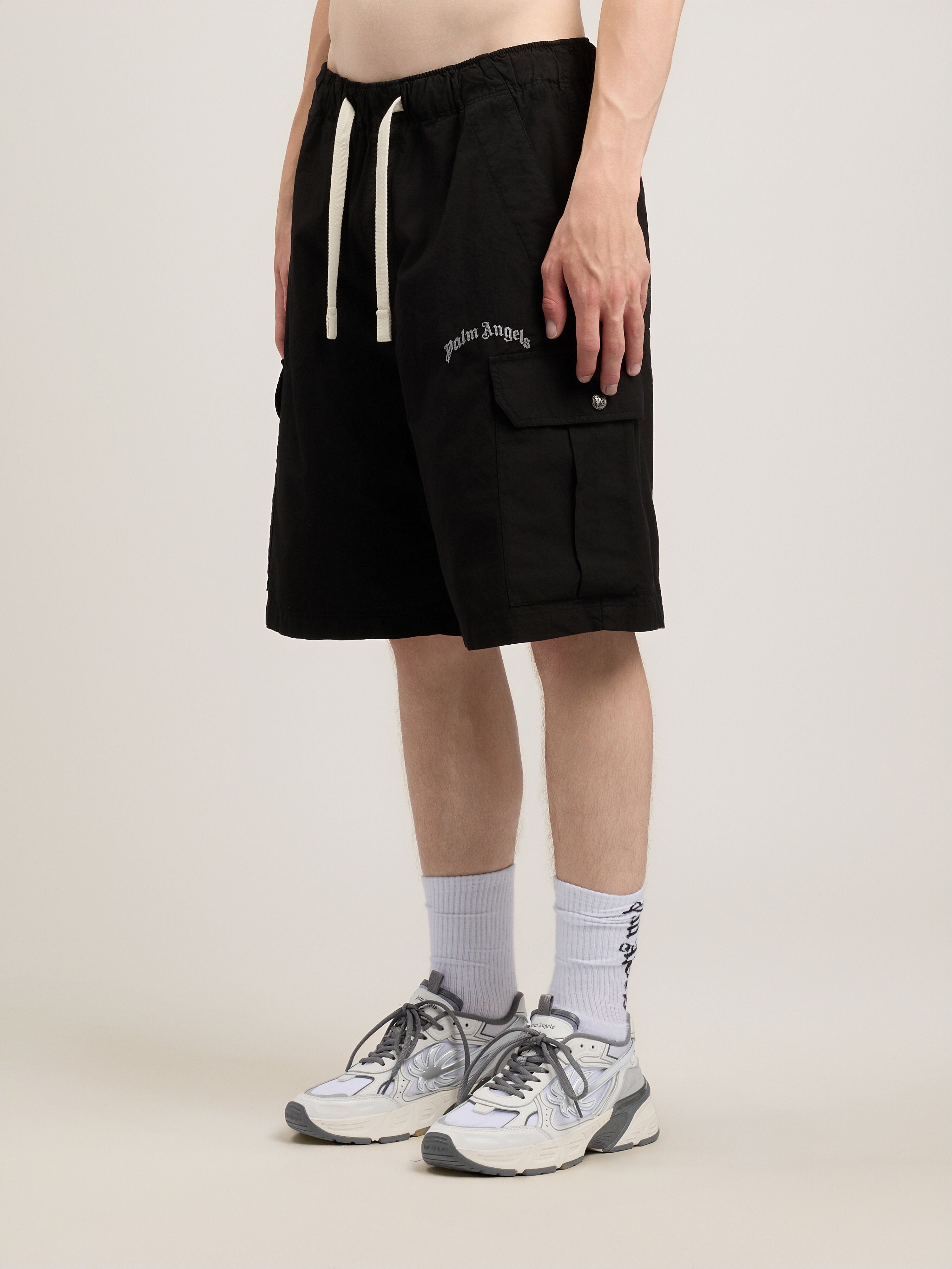 Curved Logo Loose Cargo Shorts